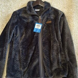 Columbia, charcoal, gray fleece, full zip new with tags.  Size small.